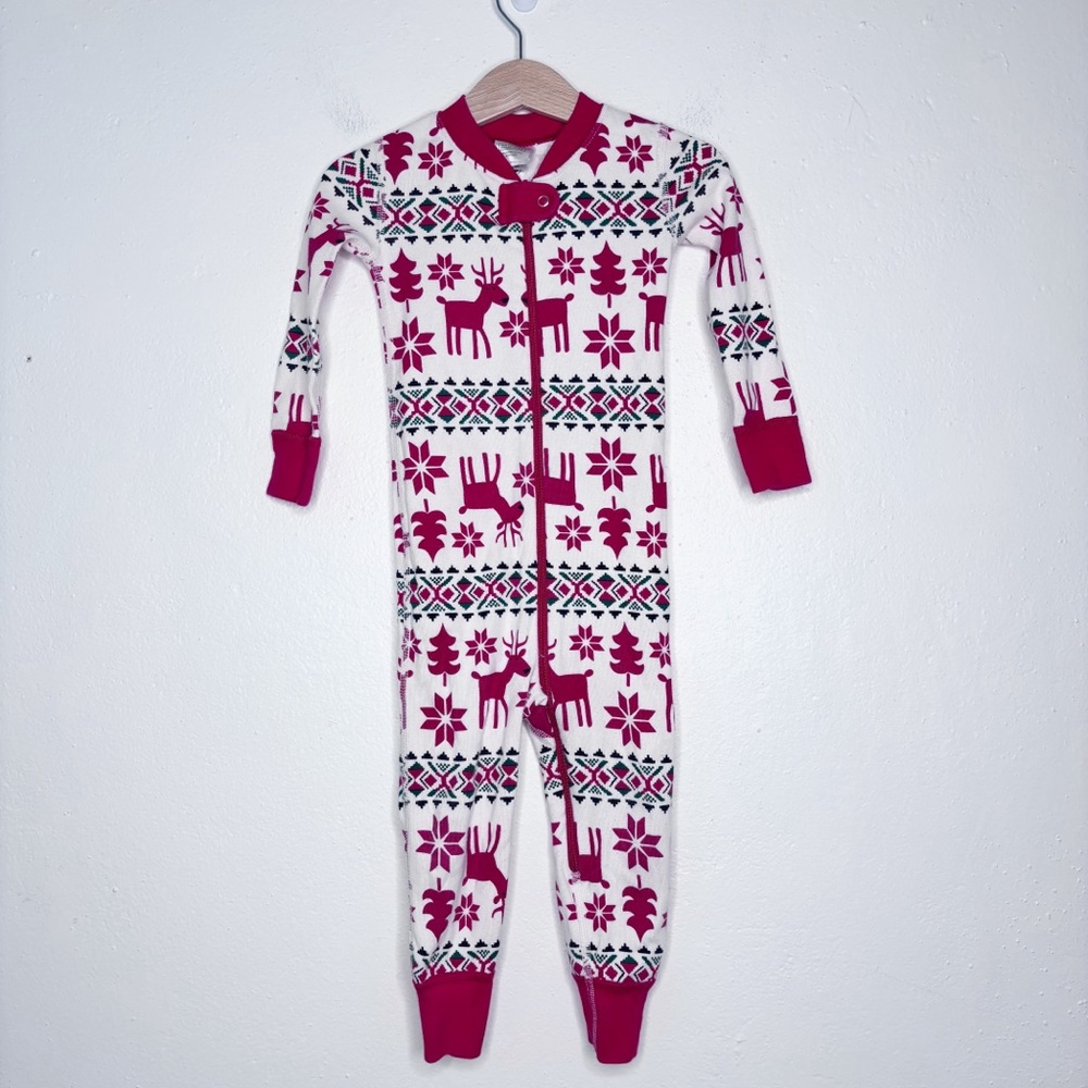 Hanna Andersson Deer Fair Isle Holiday Jammies Size 2T